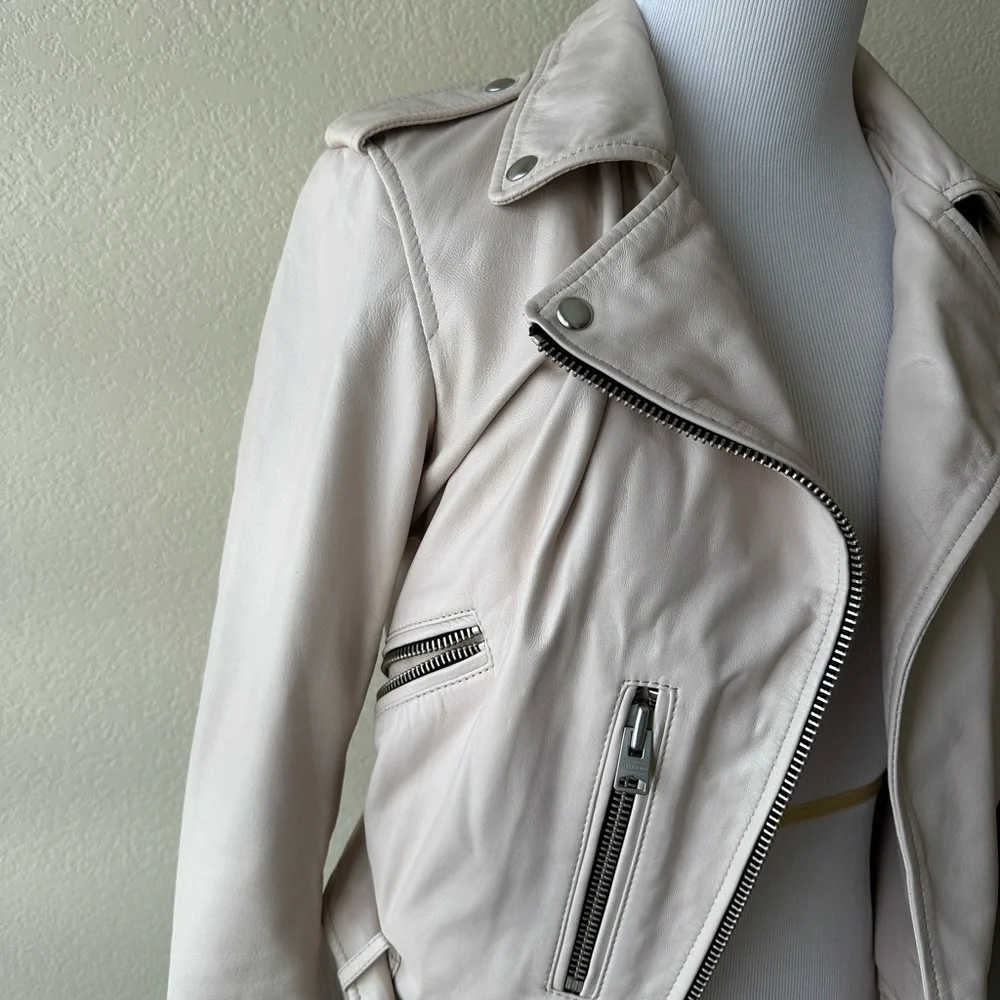 New! ALL SAINTS Leather Jacket - Picture 3 of 8